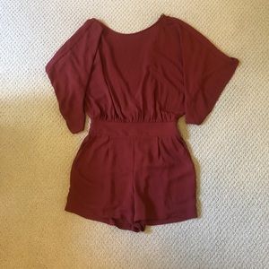 Dark Red Romper